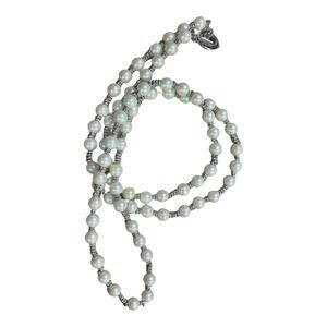 Chaps Silver &‎ Faux Pearl Necklace